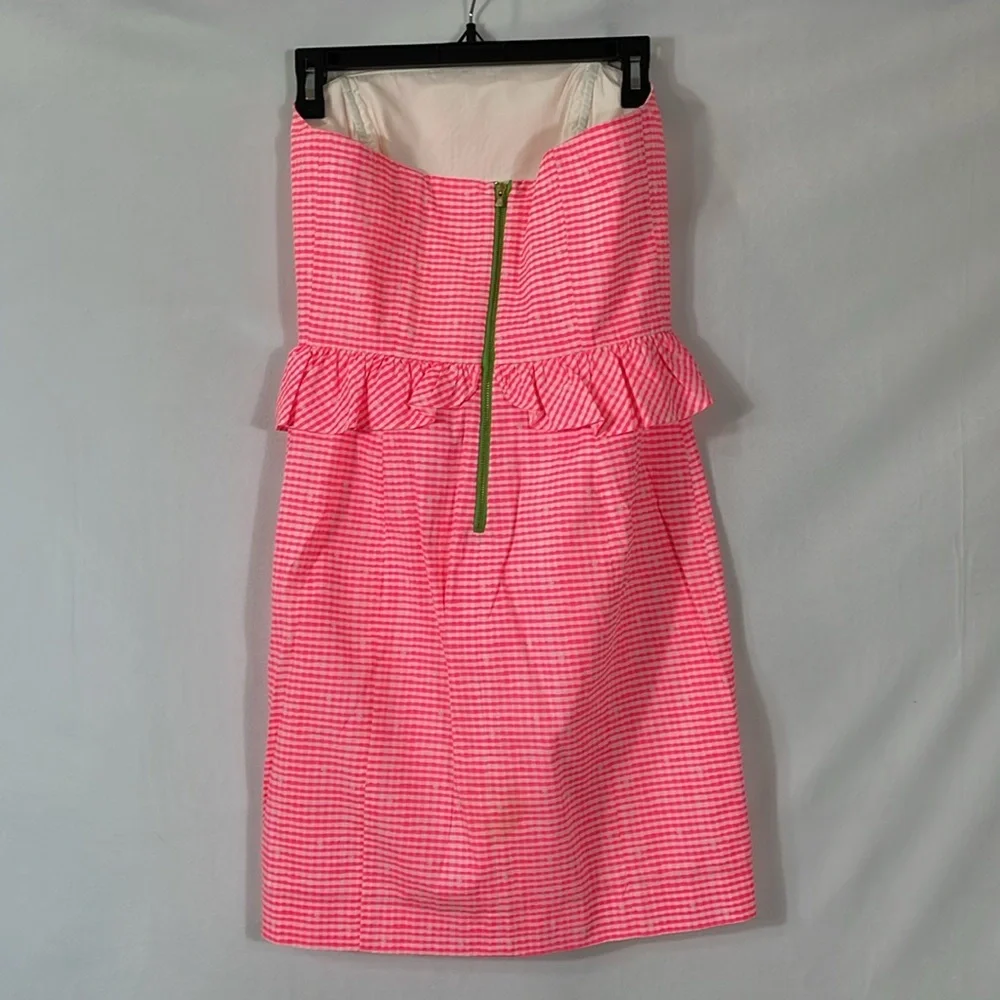 Lilly Pulitzer Strapless Dress Size 0 Bright Pink EUC